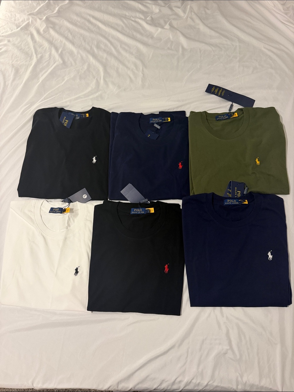 Polo by Ralph Lauren Crewneck Tee Pack - Black, Navy, Olive, White